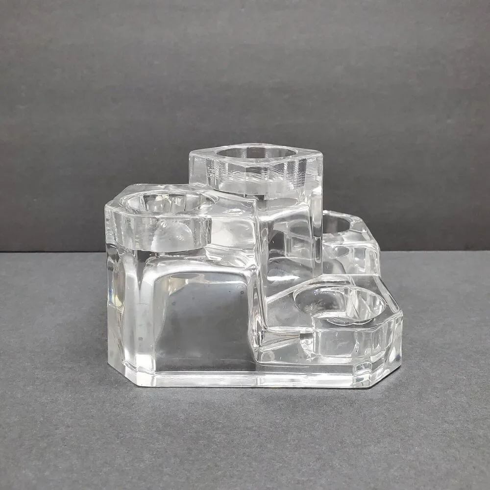 Partylite‎ Clear Glass Tiered Geometric 5-Light Votive Tea Light Candle Holder - Picture 4 of 7